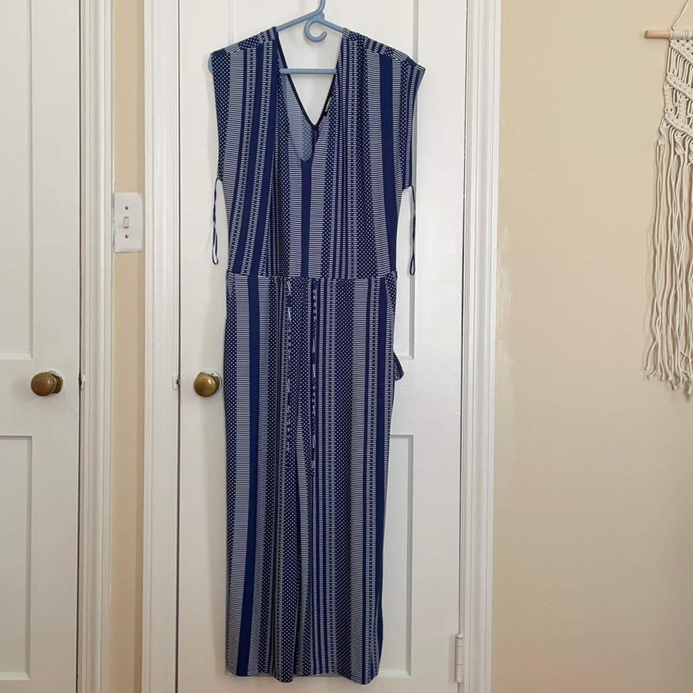 Express Navy Patterned Jumpsuit! - image 1